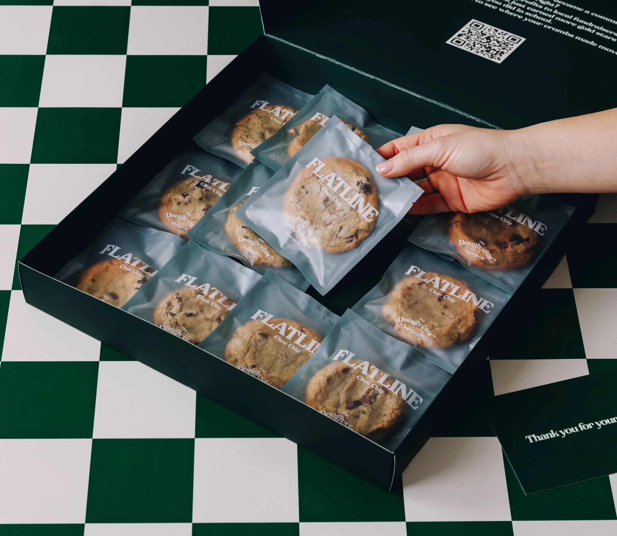 FLATLINE PACKS - The Dough - ctor Baked Goods - 12 pack - opened box - top view